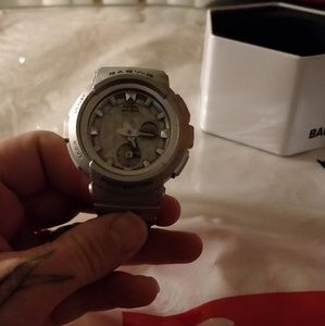 Baby g shock silver studded watch